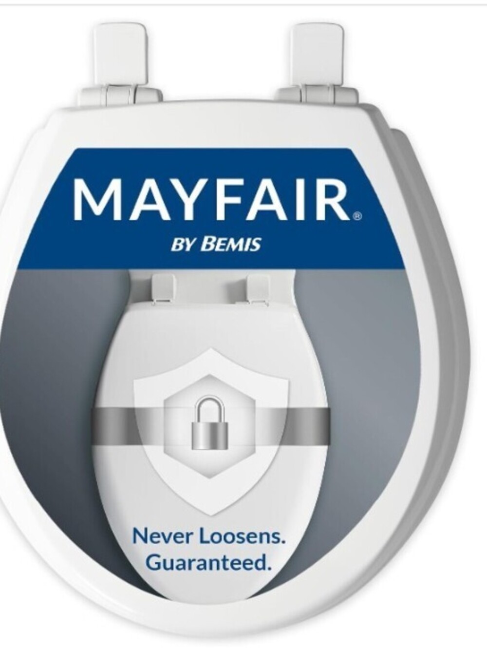 Mayfair Cassel Wood Slow Close Round Toilet Seat-White